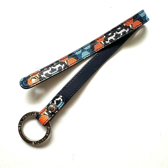 Vera Bradley 2 pieces In the Loop key ring blue orange wristlet strap ID holder - Picture 3 of 15